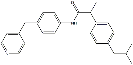 2-[4-(2-methylpropyl)phenyl]-N-[4-(pyridin-4-ylmethyl)phenyl]propanamide Struktur