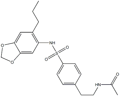 N-[2-[4-[(6-propyl-1,3-benzodioxol-5-yl)sulfamoyl]phenyl]ethyl]acetamide Struktur