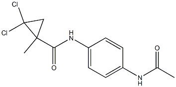 N-(4-acetamidophenyl)-2,2-dichloro-1-methylcyclopropane-1-carboxamide Struktur