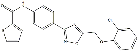 N-[4-[5-[(2-chlorophenoxy)methyl]-1,2,4-oxadiazol-3-yl]phenyl]thiophene-2-carboxamide Struktur