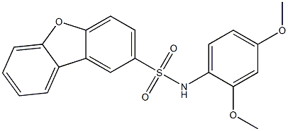 N-(2,4-dimethoxyphenyl)dibenzofuran-2-sulfonamide Struktur