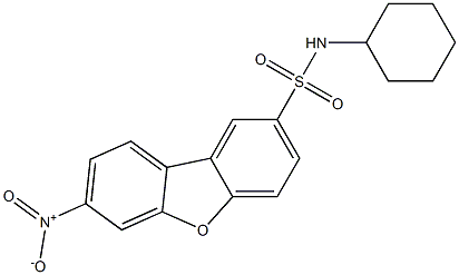 N-cyclohexyl-7-nitrodibenzofuran-2-sulfonamide Struktur