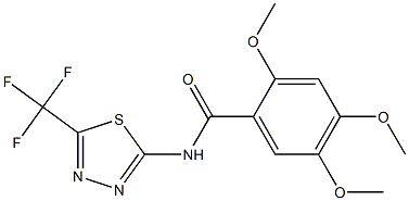 2,4,5-trimethoxy-N-[5-(trifluoromethyl)-1,3,4-thiadiazol-2-yl]benzamide Struktur