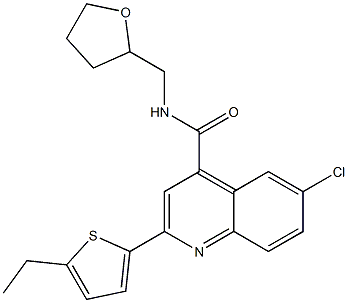 6-chloro-2-(5-ethylthiophen-2-yl)-N-(oxolan-2-ylmethyl)quinoline-4-carboxamide Struktur