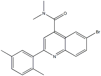 6-bromo-2-(2,5-dimethylphenyl)-N,N-dimethylquinoline-4-carboxamide Struktur