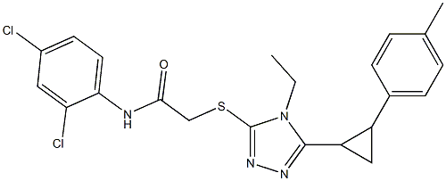 N-(2,4-dichlorophenyl)-2-[[4-ethyl-5-[2-(4-methylphenyl)cyclopropyl]-1,2,4-triazol-3-yl]sulfanyl]acetamide Struktur