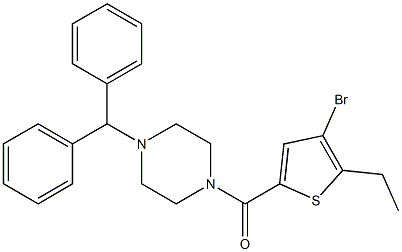 (4-benzhydrylpiperazin-1-yl)-(4-bromo-5-ethylthiophen-2-yl)methanone Struktur