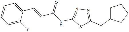 (E)-N-[5-(cyclopentylmethyl)-1,3,4-thiadiazol-2-yl]-3-(2-fluorophenyl)prop-2-enamide Struktur