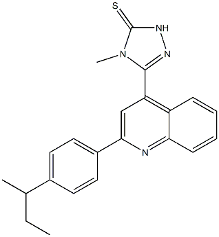 3-[2-(4-butan-2-ylphenyl)quinolin-4-yl]-4-methyl-1H-1,2,4-triazole-5-thione Struktur