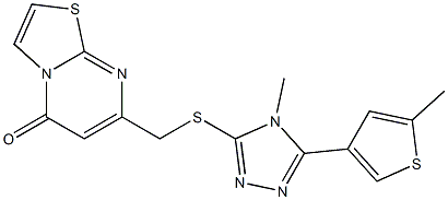 7-[[4-methyl-5-(5-methylthiophen-3-yl)-1,2,4-triazol-3-yl]sulfanylmethyl]-[1,3]thiazolo[3,2-a]pyrimidin-5-one Struktur