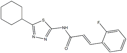 (E)-N-(5-cyclohexyl-1,3,4-thiadiazol-2-yl)-3-(2-fluorophenyl)prop-2-enamide Struktur