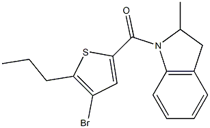 (4-bromo-5-propylthiophen-2-yl)-(2-methyl-2,3-dihydroindol-1-yl)methanone Struktur