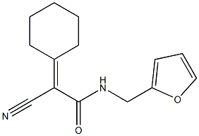 2-cyano-2-cyclohexylidene-N-(furan-2-ylmethyl)acetamide Struktur