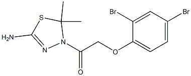 1-(5-amino-2,2-dimethyl-1,3,4-thiadiazol-3-yl)-2-(2,4-dibromophenoxy)ethanone Struktur