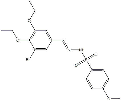 N-[(E)-(3-bromo-4,5-diethoxyphenyl)methylideneamino]-4-methoxybenzenesulfonamide Struktur