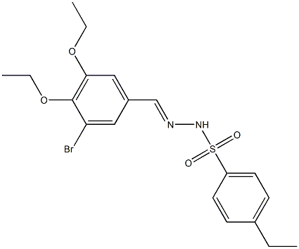 N-[(E)-(3-bromo-4,5-diethoxyphenyl)methylideneamino]-4-ethylbenzenesulfonamide Struktur