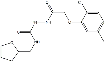 1-[[2-(2-chloro-5-methylphenoxy)acetyl]amino]-3-(oxolan-2-ylmethyl)thiourea Struktur