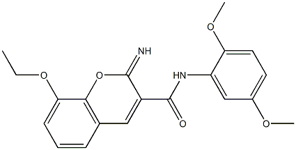 N-(2,5-dimethoxyphenyl)-8-ethoxy-2-iminochromene-3-carboxamide Struktur