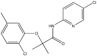 2-(2-chloro-5-methylphenoxy)-N-(5-chloropyridin-2-yl)-2-methylpropanamide Struktur