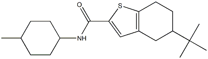 5-tert-butyl-N-(4-methylcyclohexyl)-4,5,6,7-tetrahydro-1-benzothiophene-2-carboxamide Struktur