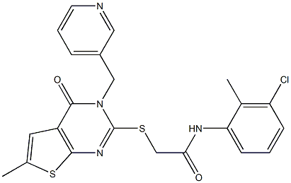 N-(3-chloro-2-methylphenyl)-2-[6-methyl-4-oxo-3-(pyridin-3-ylmethyl)thieno[2,3-d]pyrimidin-2-yl]sulfanylacetamide Struktur