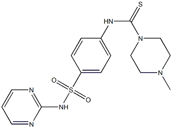 4-methyl-N-[4-(pyrimidin-2-ylsulfamoyl)phenyl]piperazine-1-carbothioamide Struktur