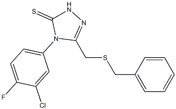 3-(benzylsulfanylmethyl)-4-(3-chloro-4-fluorophenyl)-1H-1,2,4-triazole-5-thione Struktur