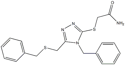 2-[[4-benzyl-5-(benzylsulfanylmethyl)-1,2,4-triazol-3-yl]sulfanyl]acetamide Struktur