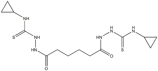 1-cyclopropyl-3-[[6-[2-(cyclopropylcarbamothioyl)hydrazinyl]-6-oxohexanoyl]amino]thiourea Struktur