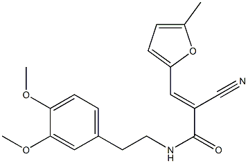 (E)-2-cyano-N-[2-(3,4-dimethoxyphenyl)ethyl]-3-(5-methylfuran-2-yl)prop-2-enamide Struktur