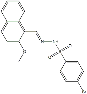 4-bromo-N-[(E)-(2-methoxynaphthalen-1-yl)methylideneamino]benzenesulfonamide Struktur