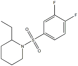 1-(3,4-difluorophenyl)sulfonyl-2-ethylpiperidine Struktur