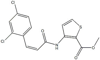 methyl 3-[[(Z)-3-(2,4-dichlorophenyl)prop-2-enoyl]amino]thiophene-2-carboxylate Struktur