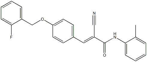 (E)-2-cyano-3-[4-[(2-fluorophenyl)methoxy]phenyl]-N-(2-methylphenyl)prop-2-enamide Struktur