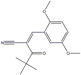 (2Z)-2-[(2,5-dimethoxyphenyl)methylidene]-4,4-dimethyl-3-oxopentanenitrile Struktur