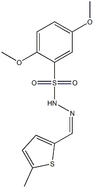 2,5-dimethoxy-N-[(Z)-(5-methylthiophen-2-yl)methylideneamino]benzenesulfonamide Struktur