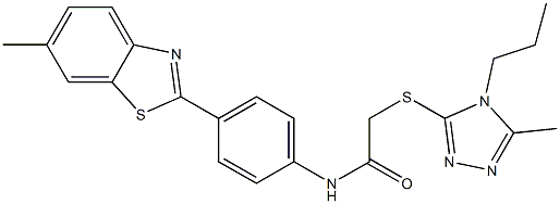 N-[4-(6-methyl-1,3-benzothiazol-2-yl)phenyl]-2-[(5-methyl-4-propyl-1,2,4-triazol-3-yl)sulfanyl]acetamide Struktur