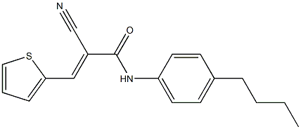 (E)-N-(4-butylphenyl)-2-cyano-3-thiophen-2-ylprop-2-enamide Struktur