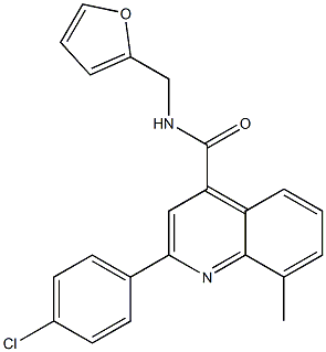 2-(4-chlorophenyl)-N-(furan-2-ylmethyl)-8-methylquinoline-4-carboxamide Struktur