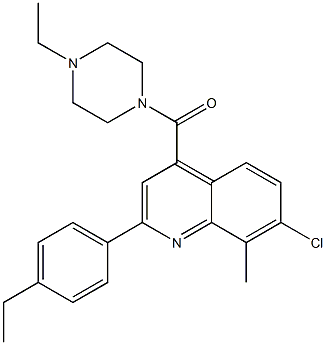 [7-chloro-2-(4-ethylphenyl)-8-methylquinolin-4-yl]-(4-ethylpiperazin-1-yl)methanone Struktur