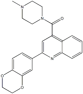 [2-(2,3-dihydro-1,4-benzodioxin-6-yl)quinolin-4-yl]-(4-methylpiperazin-1-yl)methanone Struktur