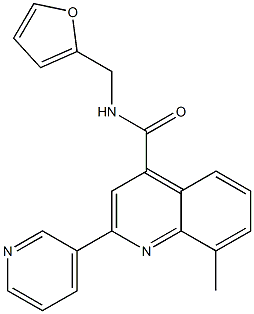 N-(furan-2-ylmethyl)-8-methyl-2-pyridin-3-ylquinoline-4-carboxamide Struktur