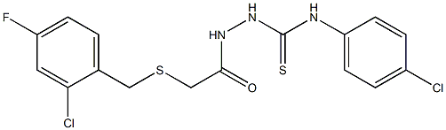 1-[[2-[(2-chloro-4-fluorophenyl)methylsulfanyl]acetyl]amino]-3-(4-chlorophenyl)thiourea Struktur