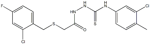 1-[[2-[(2-chloro-4-fluorophenyl)methylsulfanyl]acetyl]amino]-3-(3-chloro-4-methylphenyl)thiourea Struktur