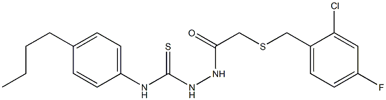 1-(4-butylphenyl)-3-[[2-[(2-chloro-4-fluorophenyl)methylsulfanyl]acetyl]amino]thiourea Struktur