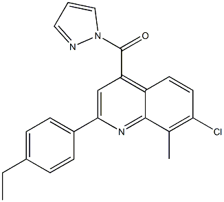 [7-chloro-2-(4-ethylphenyl)-8-methylquinolin-4-yl]-pyrazol-1-ylmethanone Struktur