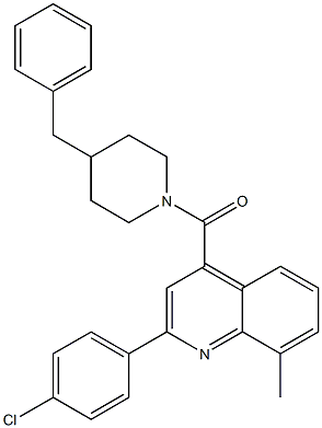 (4-benzylpiperidin-1-yl)-[2-(4-chlorophenyl)-8-methylquinolin-4-yl]methanone Struktur