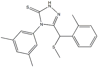 4-(3,5-dimethylphenyl)-3-[(2-methylphenyl)methylsulfanylmethyl]-1H-1,2,4-triazole-5-thione Struktur