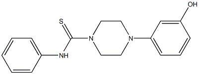 4-(3-hydroxyphenyl)-N-phenylpiperazine-1-carbothioamide Struktur