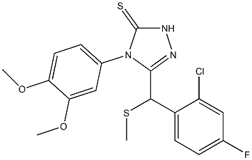 3-[(2-chloro-4-fluorophenyl)methylsulfanylmethyl]-4-(3,4-dimethoxyphenyl)-1H-1,2,4-triazole-5-thione Struktur